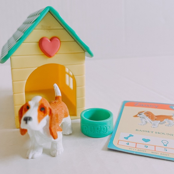 Hasbro Other - Vintage 90s puppy in my pocket dog play set basset hound figure